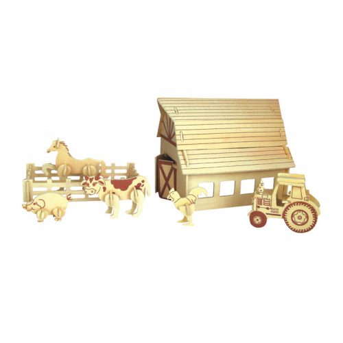 Maqueta-de-madera-Edificios-y-Monumentos-Granja-con-animales